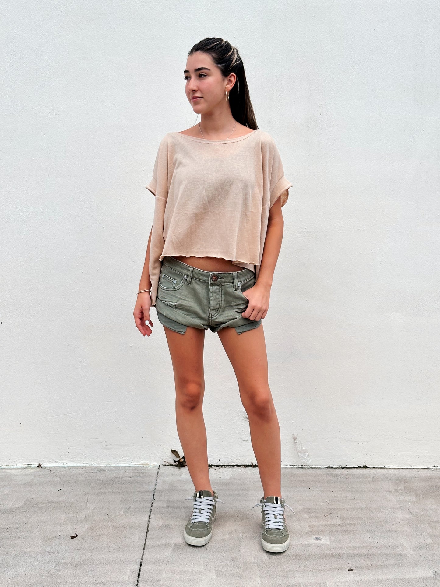 Super Khaki Bandit Low Waist Denim Short