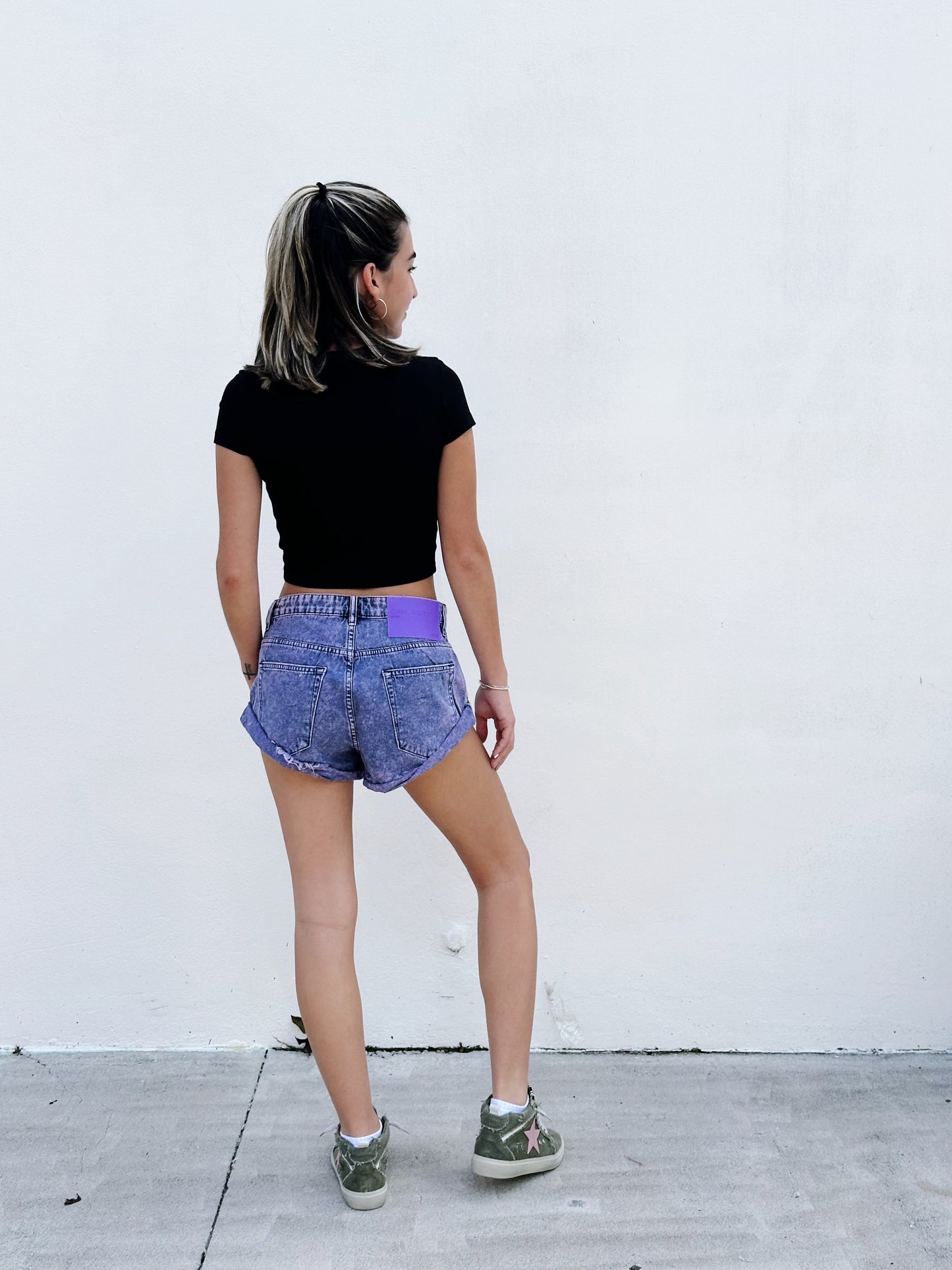 Purple Rain Bandit Low Waist Denim Short