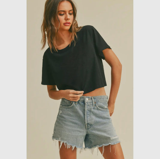 Black Cropped Tee