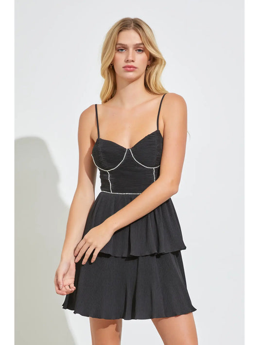 MS Black Ruffle Detail Dress