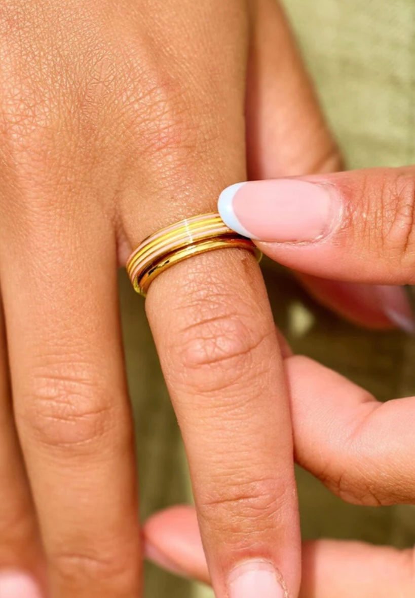 Pura Vida Pastel Stripe Fidget Ring