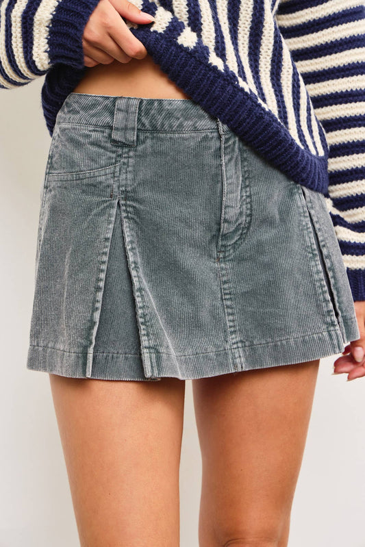 Charcoal Corduroy Mini Skort