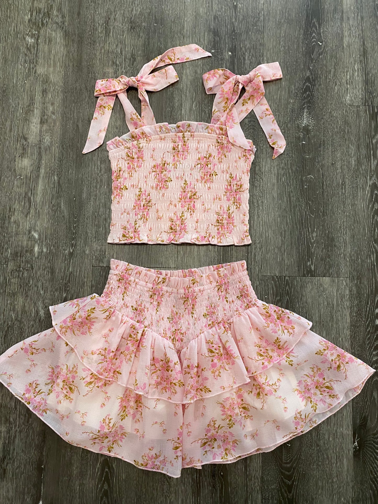 Pink Bouquet Tween Brooke Skirt