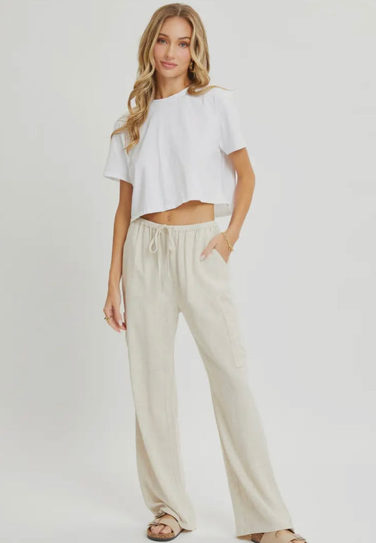 Oatmeal Linen Pants