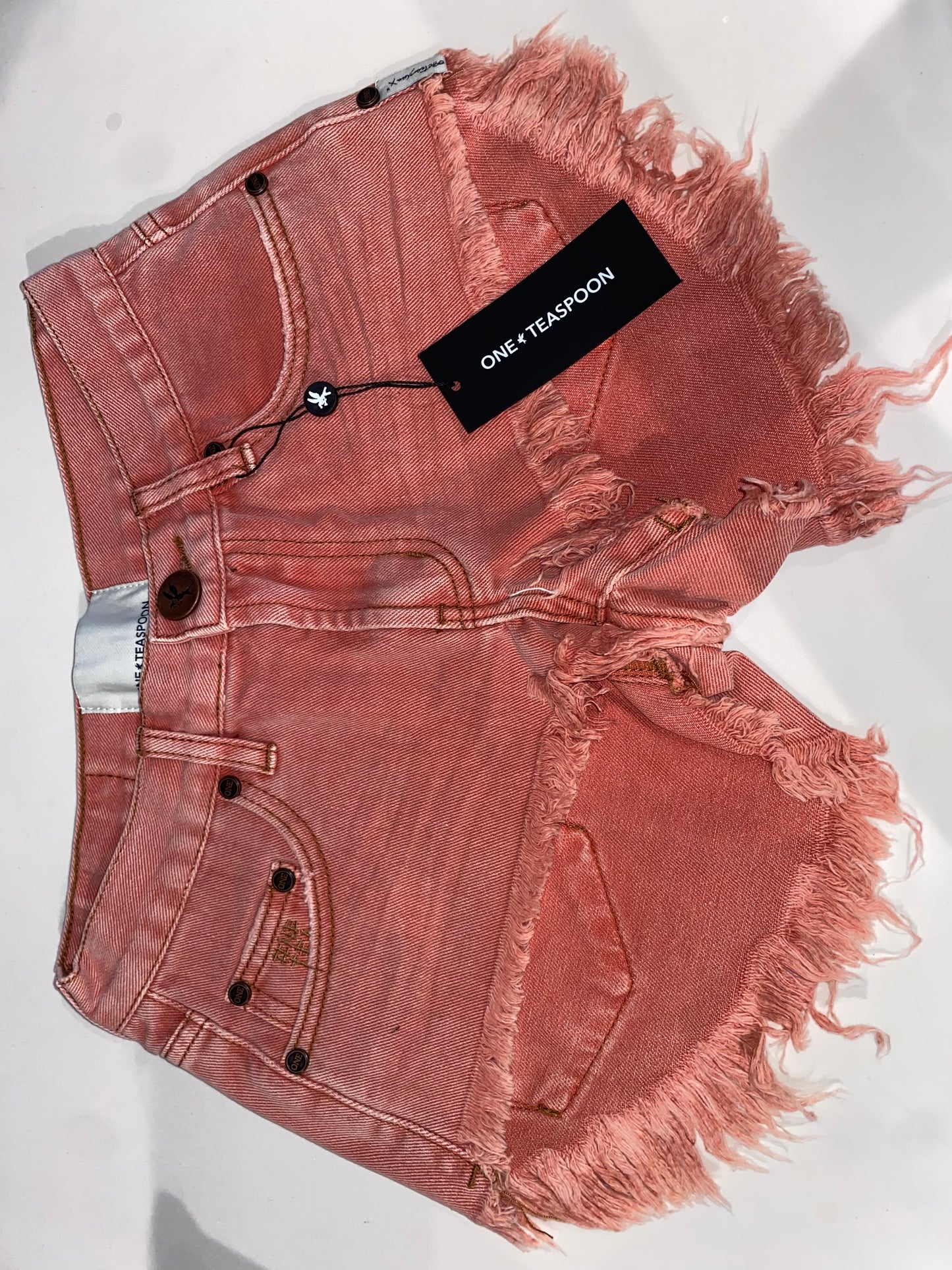 Vintage Red Bonitas Low Waist Denim Short