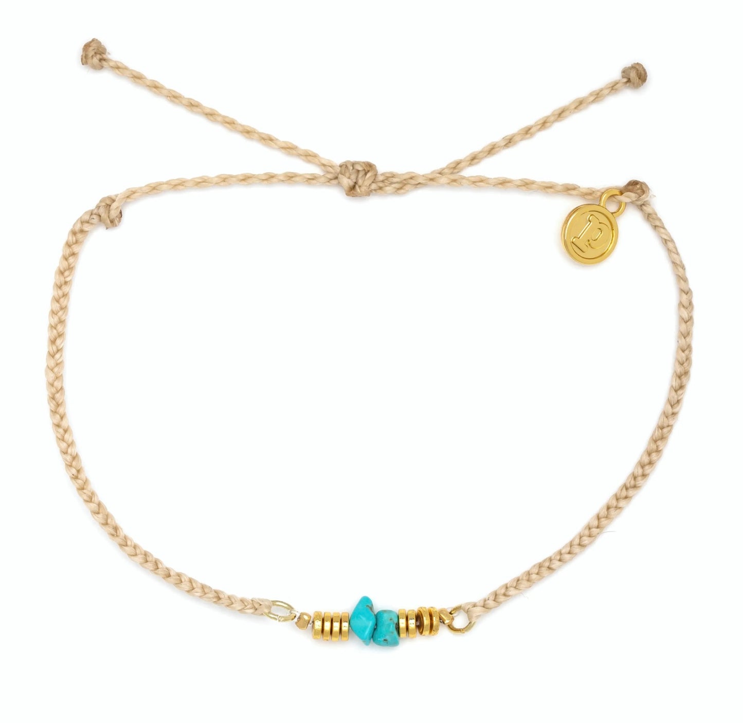 Pura Vida Turquoise Chip Braided Anklet