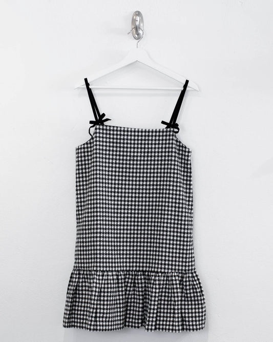 Plaid Dress with Bow Strap