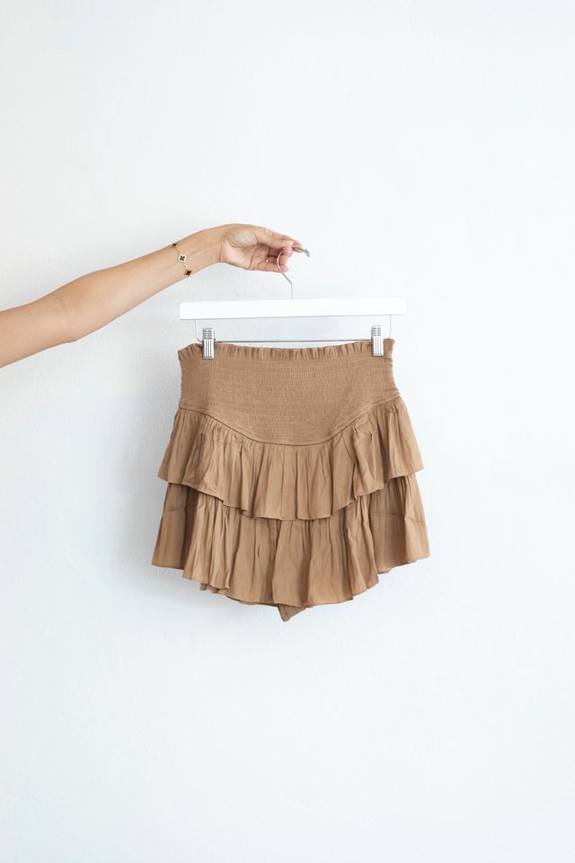 MS W Smocked Ruffle Skirt With Shorts