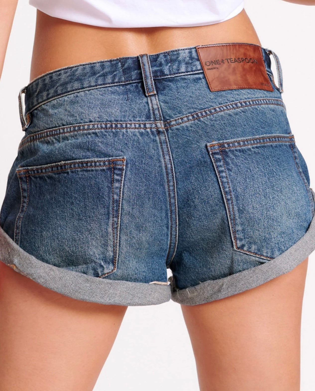 Gritty Blue Bandit Low Waist Denim Short