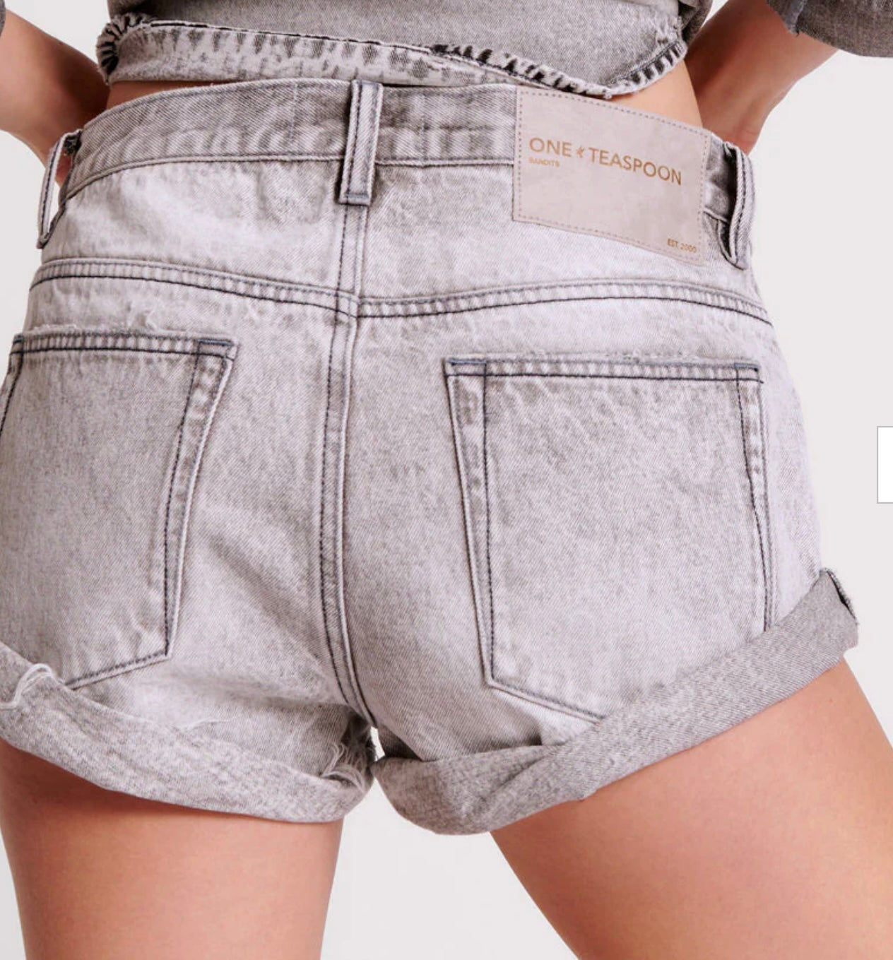 Slate Acid Bandits Low Waist Denim Short