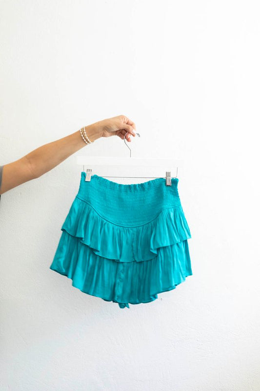 MS W Smocked Ruffle Skirt With Shorts